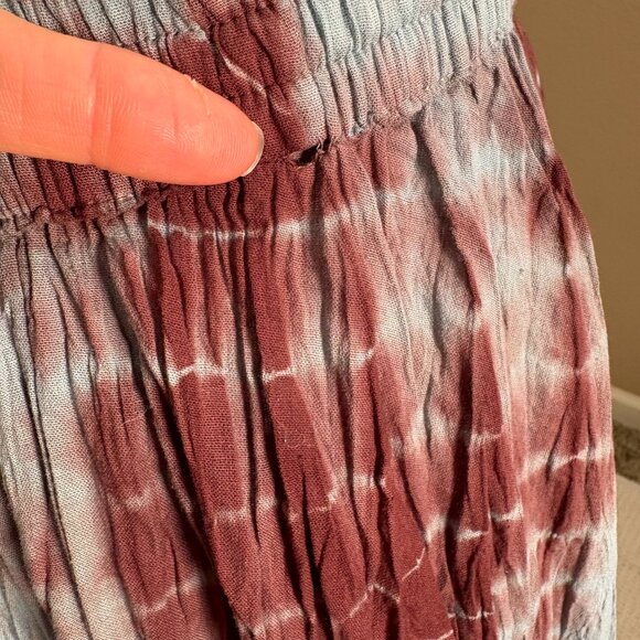 J Gee Bohemian Tie-Dye Crinkled Midi Skirt M Hippie Gypsy Airy Flowy Elastic - Picture 8 of 12